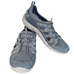 Skechers Women's Gray Slip On Sneakers Shoes Size 10 Walking Casual Comfort